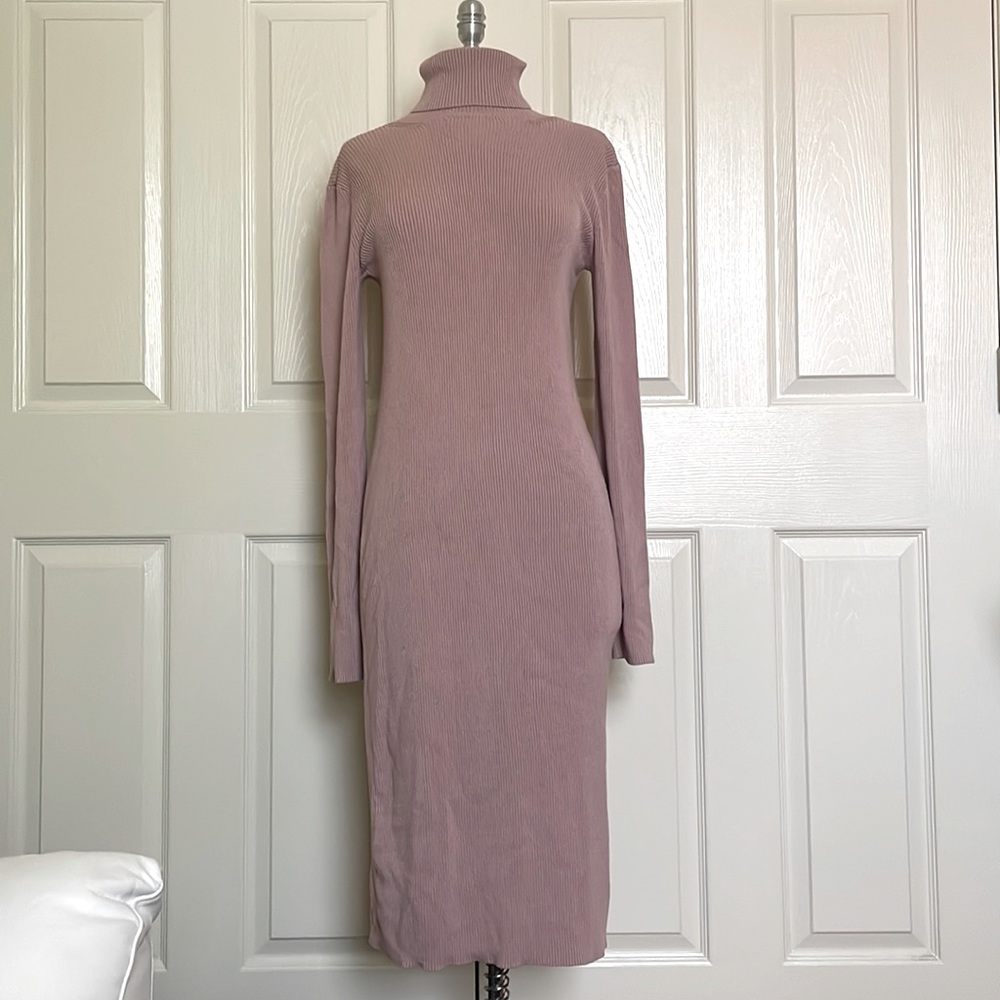 Mauve Pink Express Size Medium Turtleneck Dress